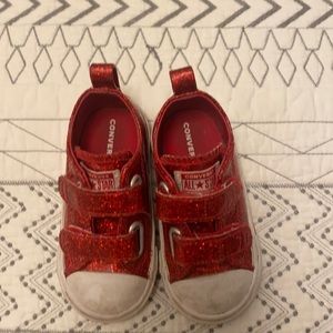 Red glitter converse size 6 toddlers